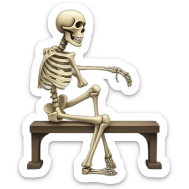 A skeleton waiting sticker