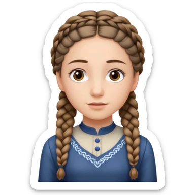 young modest jewish girl braids no headband sticker