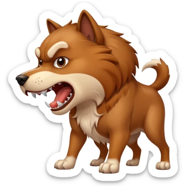 big aggressive dog barking sticker