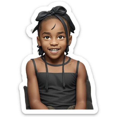 boy with bow and tree sticker