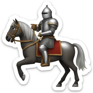 an medieval  knight on  a hors sticker