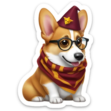 Corgi Harry Potter sticker