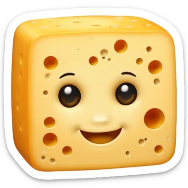 Cheese with a toupe on its head sticker