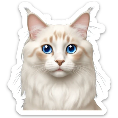flame point ragdoll cat with blue eyes sticker