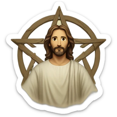 Pentagram jesus sticker