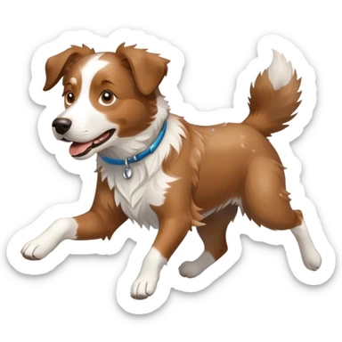 Dog with right side of face brown left side white sprinklers colour Labrador Australien Shepard mix  sticker