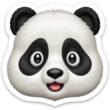 A cute panda emoji looking surprised sticker