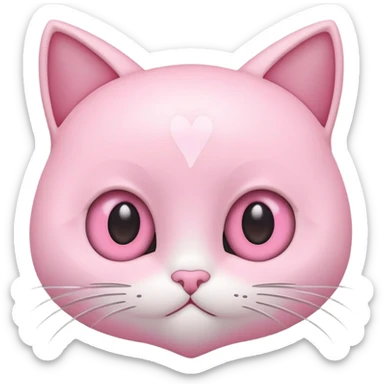 Chat yeux cœur rose pastel  sticker