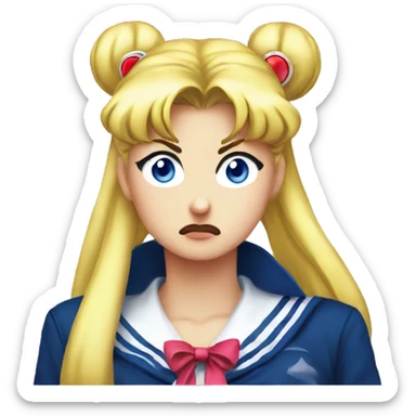 sailor moon annoyed face  sticker