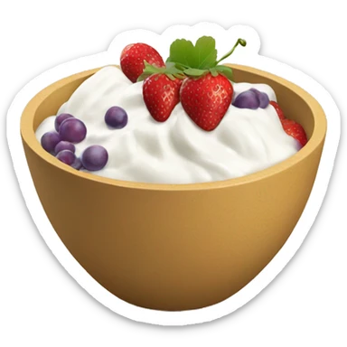 fruit yogurt bowl with strawberries and grapes sticker