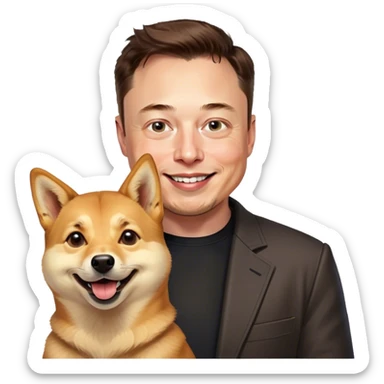 Илон Маск с Doge sticker