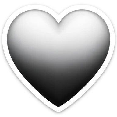 Black and white ombre heart sticker