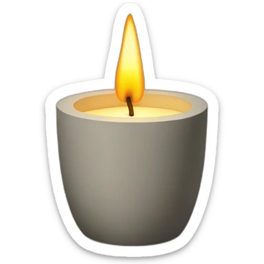 candle in a concrete vessel sticker
