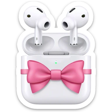 apple air pods with pink bow sticker