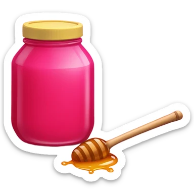 Hot pink jar of honey with wand  sticker