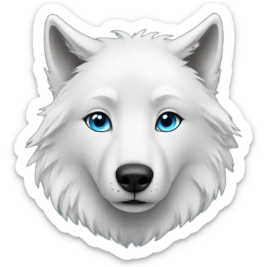 female white wolf blue eyes  sticker
