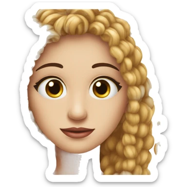 Carita coqueta con pestañas largas y guiñando un ojo sticker