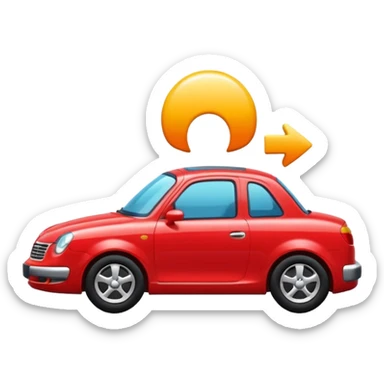 Red car heading right sticker