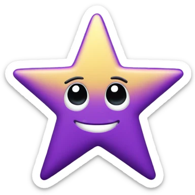 Y2K purple star sticker