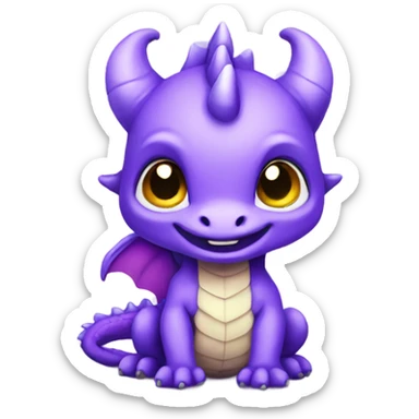 cute purple baby dragon  sticker