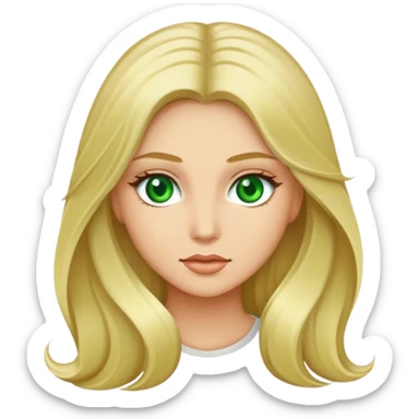 Woman with long blonde hair and green eyes pretty  sticker