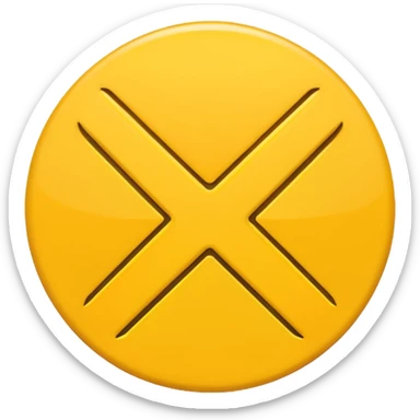 yellow x symbol sticker