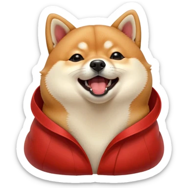 Cinematic Cute Yawning Shiba Inu Portrait Emoji, Head tilted slightly with a dramatic, wide-open yawn, showcasing a vibrant red coat with a soft creamy underbelly, floppy ears slightly drooping, round brown eyes barely open in drowsy contentment, Simplified yet irresistibly adorable features, highly detailed, glowing with a soft, cozy glow, high shine, relaxed yet expressive, stylized with a touch of whimsy, bright and endearing, soft glowing outline, capturing the essence of a sleepy yet affectionate companion, so drowsy it feels like it could stretch out of the screen and curl up for a nap! sticker