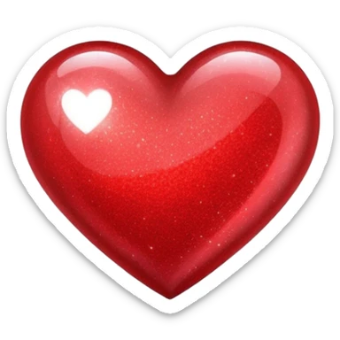 red heart with glitter effect sticker