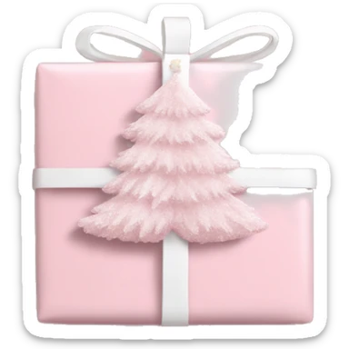 Light pink Christmas gifts under a white Christmas tree  sticker