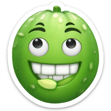 smirk emoji with cucumber in mouth sticker