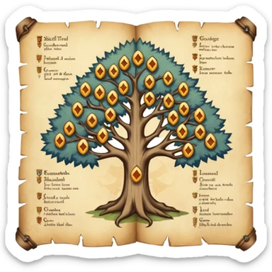 RPG skill tree medieval sticker