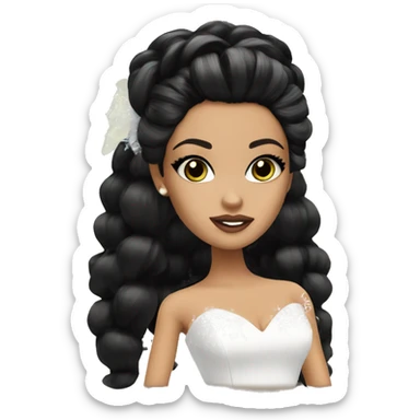 Bratz, bride, black updo hair, olive skin, hazel eyes sticker