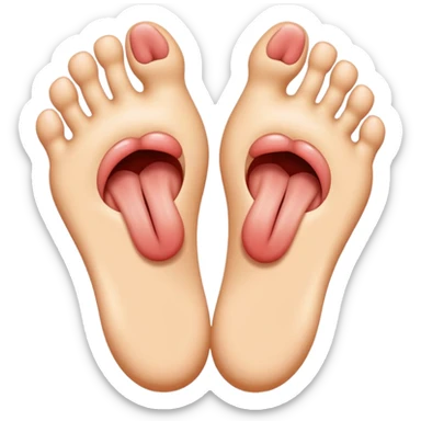 feet with tongue sticking out sticker