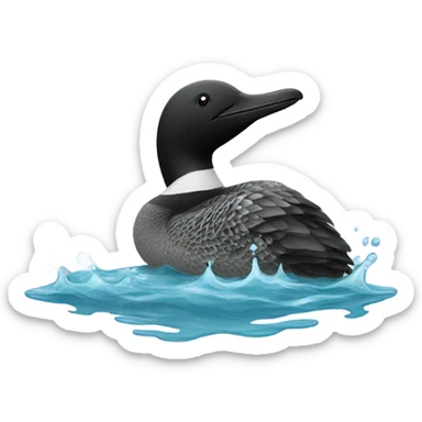 Loon in water  sticker