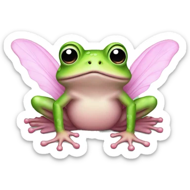 Frog with pink wings sticker