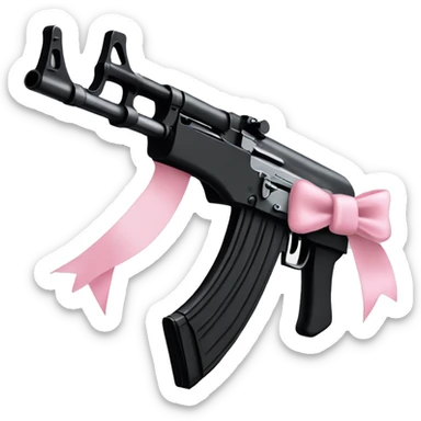 All black AK47 with light pink bow on it  sticker