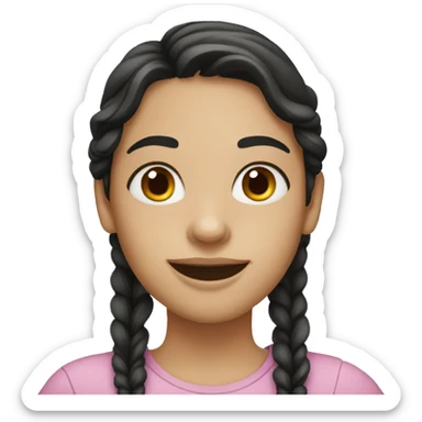 Dark-haired girl with braces sticker