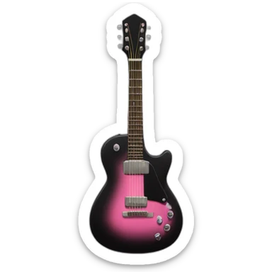 Black guitar with a thin coquette pink bow  sticker
