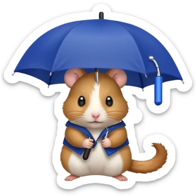 hamster holding an umbrella sticker