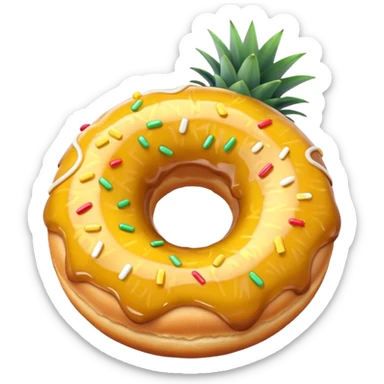 Donut with pineapple (filled with pineapple) donut without hole  sticker