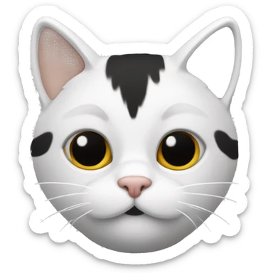 Un gato blanco con manchas negras y mono sticker