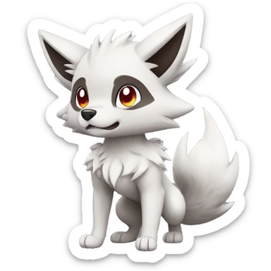 Kawaii Chibi Poochyena-Lycanroc-Pokémon Full Body sticker