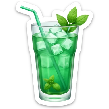 ice mint tea without lemon in glass sticker
