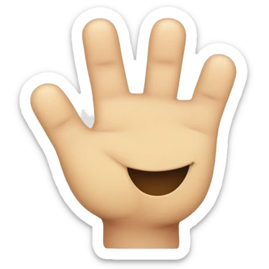 make a smiley face with three fingers thumb index and middle sticker