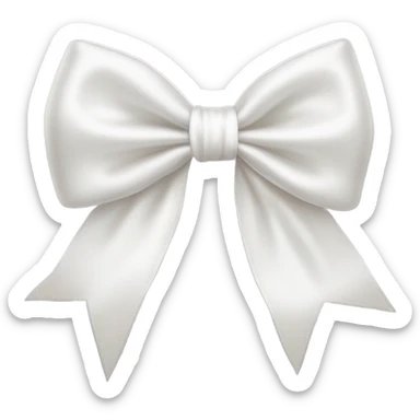 white satin bow sticker