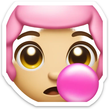 emoji blowing bubble gum  sticker