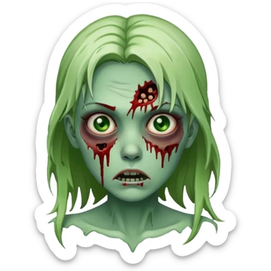 Zombie girl face sticker
