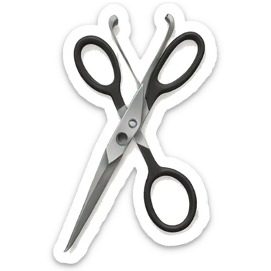 Upper case V made out of scissors  sticker