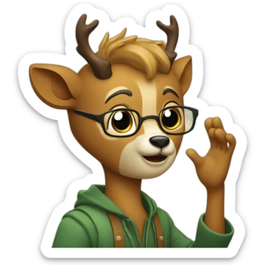 deer pleading sticker