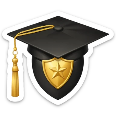 Graduation Cap + Shield sticker